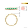 thumbnail image 4 of Angara Natural 0.14 Ct. Emerald with Diamond Non Eternity Wedding Band in 14K Yellow Gold for Women (Ring Size: 12), 4 of 9