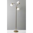 thumbnail image 3 of Adjustable Three Light Floor Lamp in Polished Nickel Finish With Frosted Inner Shades, 3 of 4