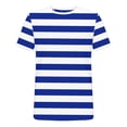 thumbnail image 2 of GUZOM Mens Blue Striped Short Sleeve Crewneck T-Shirt Breathable Oversized Fit Stretch Casual Summer Tee,Size 4XL, 2 of 4