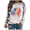 thumbnail image 1 of Camisas informales de manga larga para mujer, sudadera de cuello redondo con estampado de rombos geométricos, jersey de cuello redondo, Tops tipo túnica holgados Fridja  czfsfas435, 1 of 6