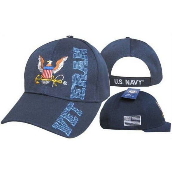 US NAVY VETERAN LETTER LOGO HAT PATCH CAP TOPGUN NAS NCIS BALD EAGLE
