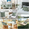 thumbnail image 6 of Green and Outdoor Pillow Covers Set of 2 Dark Blue Stripes Minimalist Modern Geometric Waterproof Throw Pillow Case Decorative Square Cushion Cover for Patio Couch Garden Balcony, 18"x18", 6 of 9