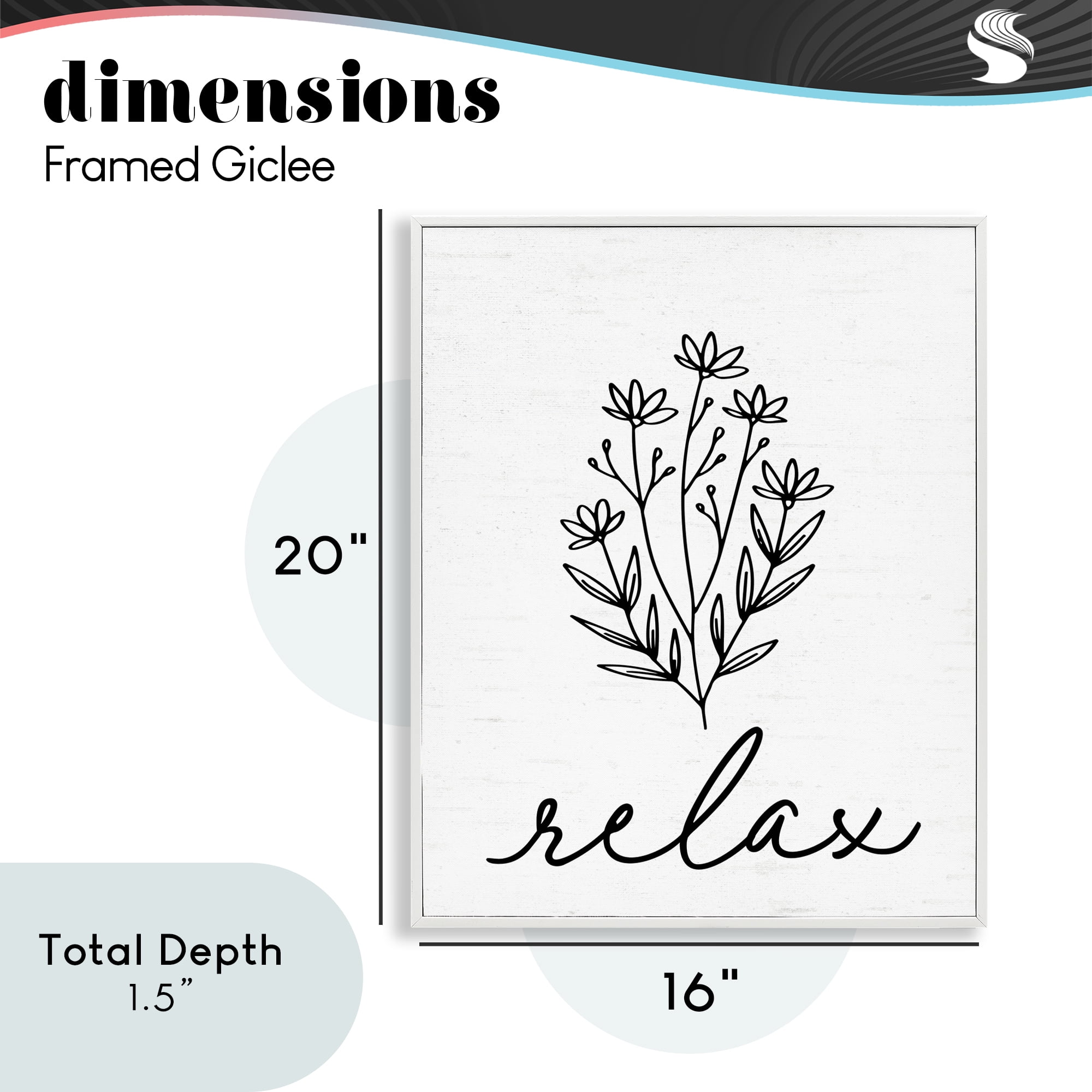 Bathroom Herb Relax White Framed Giclee Art, design by Lettered and Lined