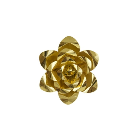 Mexican Paper Flower Bouquet Mega Crafts - 8'' Handmade Paper Flower in Metallic Gold | For Home Décor, Wedding Bouquets & Receptions, Event Flower Planning, Table Centerpieces, Backdrop Wall Decoration, Garlands & Parties ()