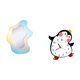 thumbnail image 5 of Espejo acrílico ondulado moderno y reloj de pared de madera con forma de pingüino de dibujos animados. Un espejo de maquillaje decorativo ideal para e, 5 of 8