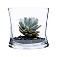 thumbnail image 6 of WGV Clear Round Slant Cut Glass Vase - 5.5" Wide x 5" Height, Good quality, Heavy Weighted Base - 1 Pc, 6 of 8