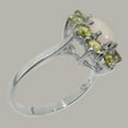 thumbnail image 3 of LBG British Made 925 Sterling Silver Natural Opal & Peridot Womens Statement Ring - 33 size options - Size 8.75, 3 of 7
