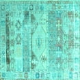 thumbnail image 1 of Ahgly Company Indoor Square Persian Turquoise Blue Traditional Area Rugs, 8' Square, 1 of 4