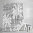 thumbnail image 3 of Shower Curtains for Bathroom-72"x72",Tropical Palm Tree White Silhouette Waterproof Bath Curtain Grommet Shower Curtain Set with Hooks, 3 of 8