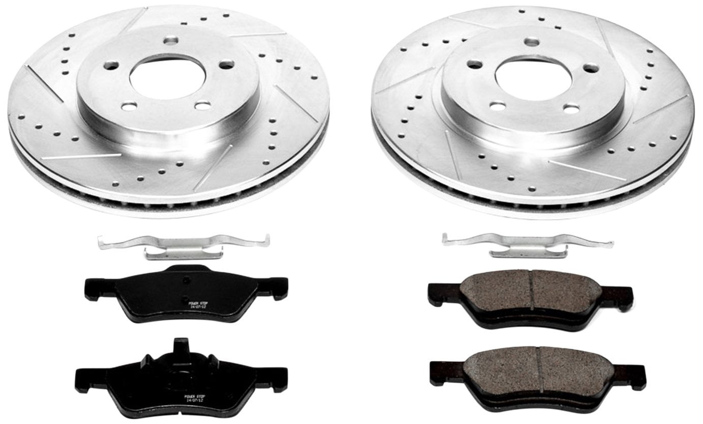 Power Stop K4657 Front Z23 Evolution Brake Kit with Drilled//Slotted Rotors and Ceramic Brake Pads