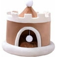 thumbnail image 3 of ShadeMart Coffee Cat House with Detachable Roof, Cozy Winter Pet Bed & Play Kennel for Indoor Cats and Small Dogs, 3 of 5