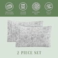 thumbnail image 5 of Set of 2 Floral Pint Pillowcases - 1500 Series Hotel Quality Microfiber, Soft and Smooth Envelope Closure - King, Paisley Gray, 5 of 6
