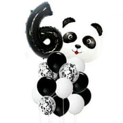 6th Birthday Party Decorations, Boy Girl Birthday Balloons, Panda Balloon (Number 6)