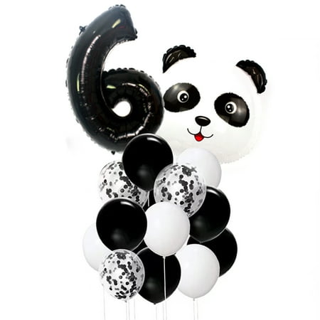 6th Birthday Party Decorations, Boy Girl Birthday Balloons, Panda Balloon (Number 6)