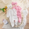 thumbnail image 5 of 6-12M Newborn Baby Girl Spring And Summer Solid Color Romper For Infants And Toddlers, 5 of 9