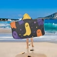 thumbnail image 2 of Yayeee Kids Hooded Towels Toddler Soft Absorbent Beach Bathing Wrap 50" x 23.5", Halloween Colorful Ghosts, 2 of 5