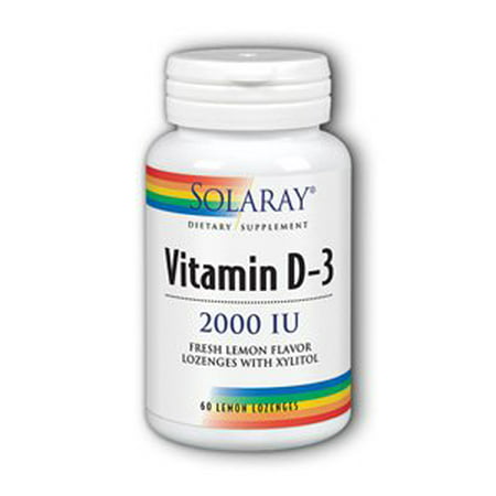 La vitamine D-3 2000 UI citron Solaray 60 Pastille
