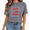 2-Grey, variant on UNISHE Womens Graphic T Shirt Short Sleeve Crewneck Tee with Retro 70s Style Bold Lettering and Daisy Floral Graphic Two Sided Print Trendy Religious Top
