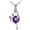 Purple, variant on Emma Manor 14k White Gold Plated 1.5ct Cubic Zirconia "OL" Style Heart Pendant Necklace For Women