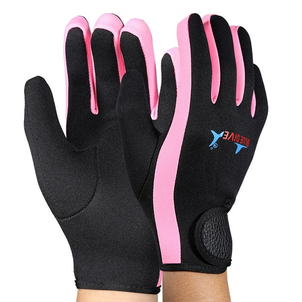 Kayaking Gloves 1Pair/Set Diving Neoprene Snorkeling Kayaking Canoe Water  Sport Gloves Black Pink S 