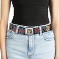 thumbnail image 5 of DC Comics Belt, Seatbelt Buckle Belt, Harley Quinn Bombshell Pin Up Pose Joker Card Suits Blue, Youth 22 to 32 Inches, 5 of 9