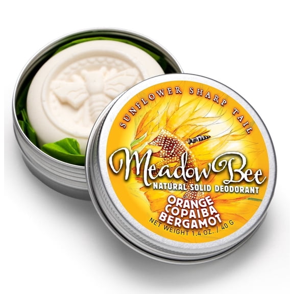 Meadow Bee Natural Plant-Based Aluminum-Free Solid Deodorant: Unisex Citrus Blend