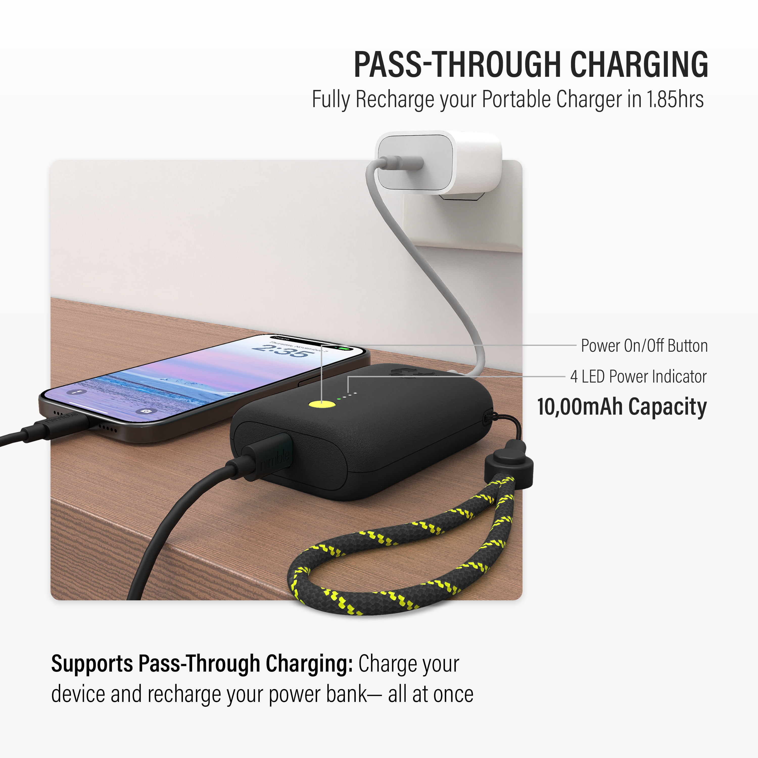 Champ Portable Charger, 10,000mAh Power Bank Fast Charging, 20W Dual USB-C Battery Pack with Cable, Travel Essential Power Bank for iPhone Laptops Galaxy Tablet Pixel iPad Macbook Kindle Airpod