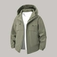 thumbnail image 3 of IYTR Windbreaker Jackets for Men Outdoor Rain Jacket Long Sleeve Hooded Windproof Coats Hiking Outerwear (Army Green,M), 3 of 5