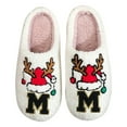 thumbnail image 2 of Women's Fuzzy Slippers Letter Print House Slippers Cozy Plush Shoes Winter Warm Indoor Footwear for Couples Soft Breathable Holiday Gift for Her or Him, 2 of 4