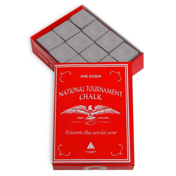 National Tournament Pool cue Billiard Premium Chalk One Dozen - Pewter