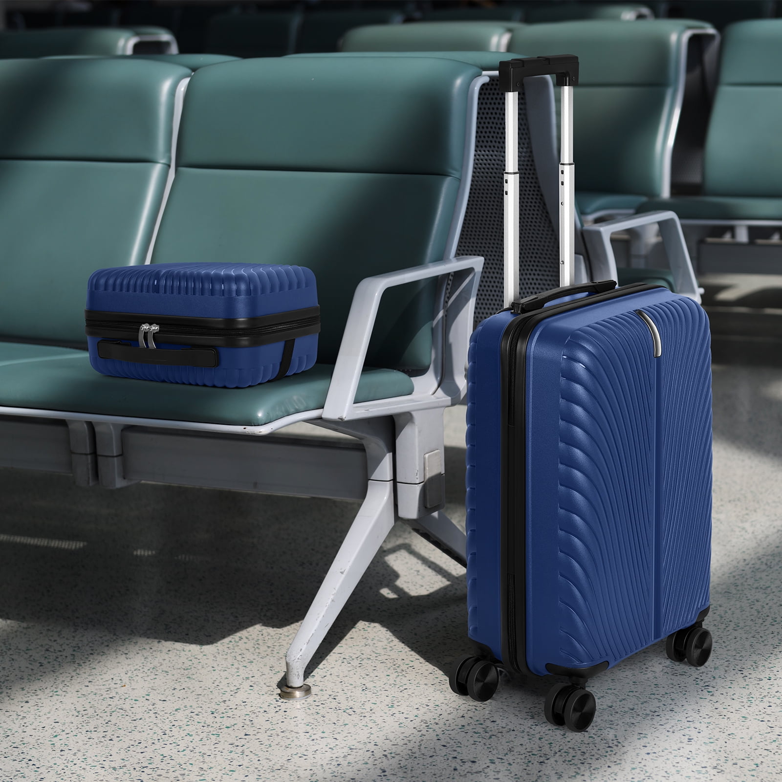 Travel Business Trip Striped Luggage Set PP 2 Piece (14"+20") Blue