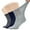 Melange Grey/Navy Blue/Light Grey, variant on Men's Cotton Diabetic Ankle Socks, Wide, Loose and Stretchy, Seamless Toe & Non Binding Top, Semi Cushion, 3 Pairs, Melange Grey, Shoe Size: 8-11