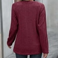 thumbnail image 4 of lcziwo Womens Blouses Trendy Ribbed Knit Button Sweaters Loose Fit Long Sleeve Crewneck Pullover 2024 Fall Solid Color Basic Tee Shirts Sales Today Clearance Red,XL, 4 of 4