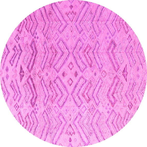Ahgly Company Indoor Round Solid Pink Modern Area Rugs, 3' Round