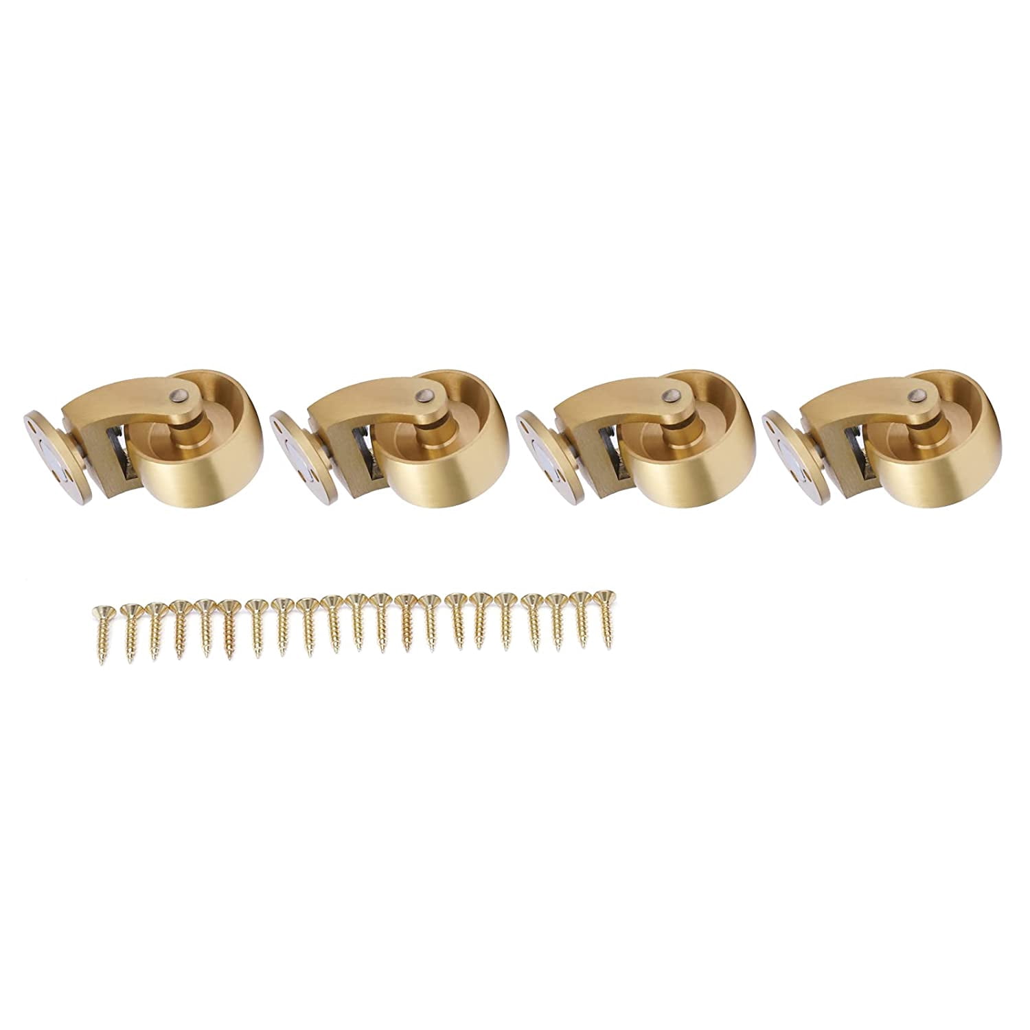 Miumaeov Universal Brass Caster Antique Brass Ball Swivel Wheels 4pcs Furniture Table Swivel Wheel 360 Degree Rotation 2.36 * 1.1 * 2.05in