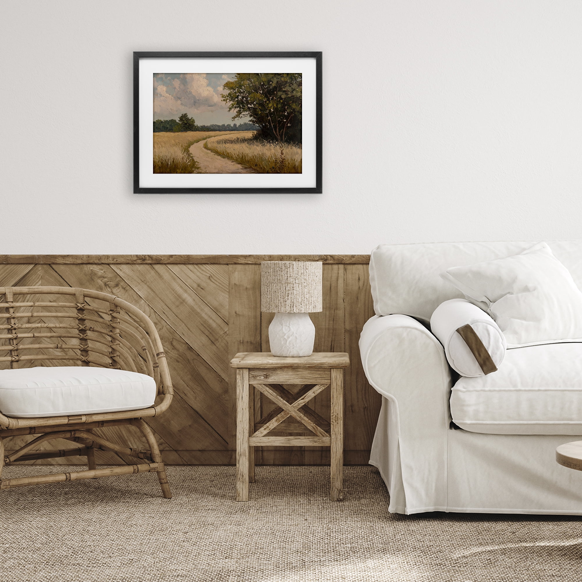 Stupell Industries Peaceful Thinking Path Black Framed Print Under Glass, design by Petal Prints Design