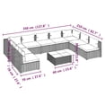 thumbnail image 4 of vidaXL 10 Piece Garden Lounge Set with Cushions Poly Rattan Brown, 4 of 5