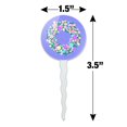 thumbnail image 6 of Spring Wreath Flowers Cupcake Picks Toppers Decoration Set of 6, 6 of 6
