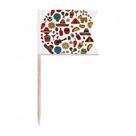 l Guitar Pepper Football Illustration Toothpick Flags Labeling Marking for Party Cake Food Cheeseplate