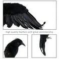 thumbnail image 3 of Realistic Crows Lifesize Extra Large Handmade Black Feathered Crow for Halloween Decorations Birds(1 Pack, 7.87"), 3 of 9