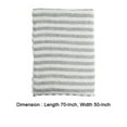 thumbnail image 5 of 50 Inch Extra Soft Linen Throw Blanket, Woven Striped Design, White, Blue, 5 of 5