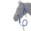 Royal Blue Tough-1 Horse Size Rawhide Noseband Poly Nylon Rope Halter W/ Lead