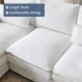 thumbnail image 5 of Capri 110" Cloud Couch, U Shaped Teddy Fleece Sofa Set, Modular Sleeper Sectional Sofa with Double Chaise for Living Room, White, 5 of 12