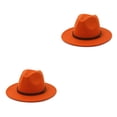 thumbnail image 1 of Sonducket Sombreros con hebilla de cinturón Color de moda Elegantes gorras de ala ancha Cálido Lana Hombres Vaquero Niños Naranja Amarillo Naranja amarillo 58cm 2Conjunto, 1 of 6
