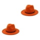 thumbnail image 1 of Sonducket Sombreros con hebilla de cinturón Color de moda Elegantes gorras de ala ancha Cálido Lana Hombres Vaquero Niños Naranja Amarillo Naranja amarillo 58cm 2Conjunto, 1 of 6