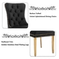 thumbnail image 5 of MIKIBAMA High-End Tufted Velvet Dining Chair Set of 2, Solid Wood Contemporary, Golden Stainless Steel Plated Legs and Nailhead Trim, Black and Gold, 5 of 11