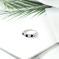 thumbnail image 4 of Gem Stone King 1.25 Ct Round White Topaz Black Onyx 925 Sterling Silver Ring, 4 of 4