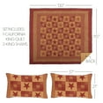 thumbnail image 3 of VHC Brands Ninepatch Star 3 Piece California King Country Patchwork Design, Quilt Set, Burgundy Red, 3 of 4