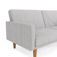 DHP Paxson Futon with USB Port, Convertible Sofa Bed, Light Gray Linen