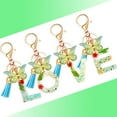 thumbnail image 3 of Initial Letter Keychain - Green Alphabet Key Ring with Butterfly & Tassel, Charm for Purse, Handbag, Keys, Gifts for Women, Girls (A), 3 of 4
